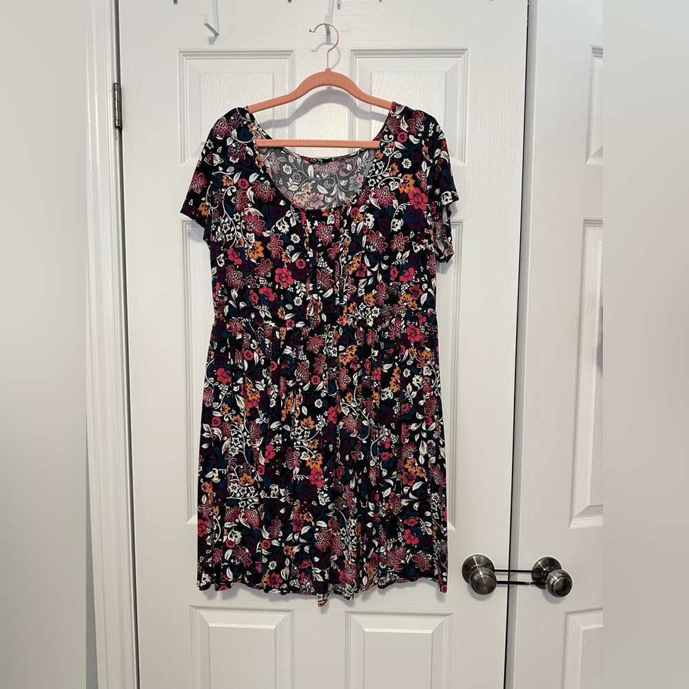 Torrid Red and Pink Scoop Neck Sundress